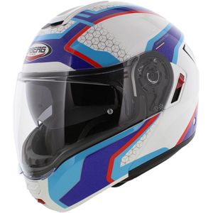 Caberg Systeemhelm Levo Sonar glans wit blauw rood motorhelm - maat S