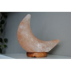 Zoutkristal maanlamp XL | Himalaya zoutsteen maanlamp zalm roze | 24 cm hoog | FLOATY STONE