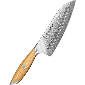 Hezhen - X01 Flagship Series - Santokumes - Olijfhout - Professioneel Vlijmscherp Damastmes