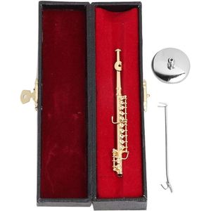 Allecto Plus - Miniatuur Fluit Messing Muziekinstrument Model voor Desktop Decoratie & Collectibles met Verfijnd Ontwerp