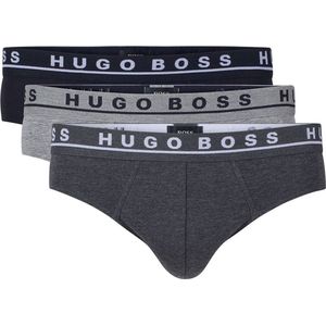 Hugo Boss Heren Slips 3-Pack (Maat M) Grijs/Zwart - Ondergoed, Mannen