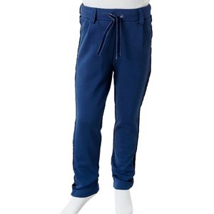 vidaXL - Kinderbroek - met - zwarte - bies - 116 - marineblauw