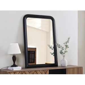OZAIA Spiegel in vintage stijl van paulowniahout HELOISE - B. 80 x H. 110 cm - Zwart L 80 cm x H 110 cm x D 3 cm