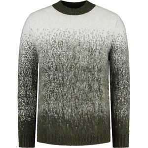 Purewhite - Heren Oversized fit Knitwear Crewneck LS - Army Green - Maat M
