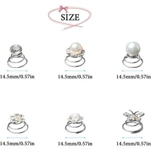 72 stuks spiraal haarspelden met kristalbloemen en strass-steentjes voor bruiloften en feesten