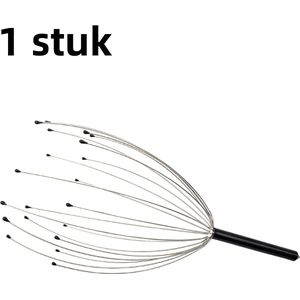 1 artikel - Hoofdmassager - Handmatige metalen massager-krabber - Zilver