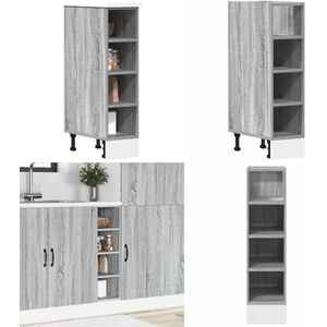 vidaXL Onderkast 20x44,5x81,5 cm bewerkt hout grijs sonoma eikenkleur - Onderkast - Onderkasten - Keukenkast - Keukenblok