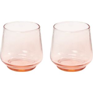 Return to Sender | Glas 200 ml roze - set van 2- stapelbaar - handgeblazen - waterglazen