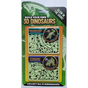 Johntoy - Dinosaurus - DIY - Glow In The Dark - Build Your Own - 3D - 2 Soorten - Creatief - Knutselen - Bouwen - Miniatuur - Modelbouw - 3D Dinosaurs - Kinderen - Speelgoed - Cadeau - Schoencadeau