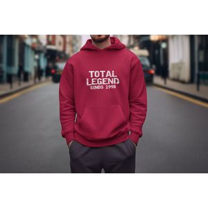 1998 Jaar Rood Hoodie heren - Maat M - Total Legend - Verjaardag Cadeau Mannen - Limited Edition