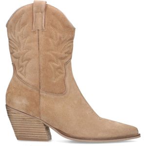 Manfield Suède Cowboylaarzen Beige