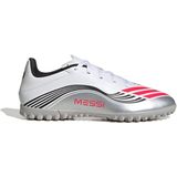 adidas Uniseks-Volwassen F50 MESSI CLUB Turf Football Boots, ftwr white/lucid red/silver met., 42 2/3 EU