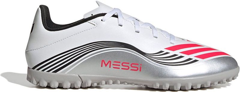 adidas Uniseks-Volwassen F50 MESSI CLUB Turf Football Boots, ftwr white/lucid red/silver met., 42 2/3 EU