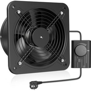 Badkamer Ventilator 200 mm Industriële Afvoerventilator Snelheidsregelaar Stil Terugloopklep EU-stekker Garage Keuken Zolder Raamventilatie