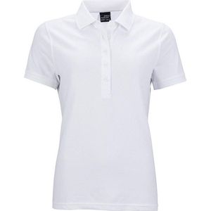 James and Nicholson Dames/dames Elastisch Pique Poloshirt (Wit)