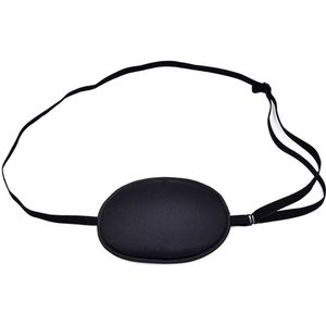 Voarge Medische oogklep voor kinderen, verstelbaar, oogpatch, elastische zijde, voor de behandeling van ogen, piraten-ogen (zwart)