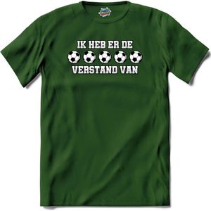 Ik heb er de ballen verstand van - Oranje elftal WK / EK voetbal kampioenschap - feest kleding - grappige zinnen, spreuken en teksten - T-Shirt - Heren - Bottle Groen - Maat 4XL