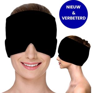Migraine Muts - Migraine Masker - Hoofdpijn Masker - Hoofdpijn Relief cap - Dubbelzijdige Gel - Warmte en koude Therapie - Zwart - Migrainemuts