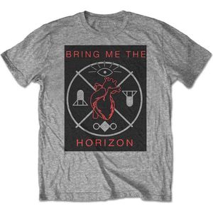 Bring Me The Horizon - Heart & Symbols Heren T-shirt - S - Grijs