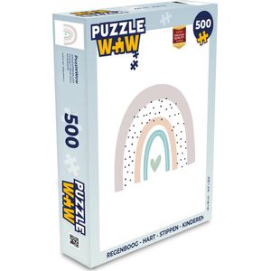 Puzzel Regenboog - Hart - Stippen - Kinderen - Kids - Legpuzzel - Puzzel 500 stukjes