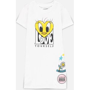 Looney Tunes - Tweety - Love Yourself Kinder Korte jurk - Kids 110/116 - Wit