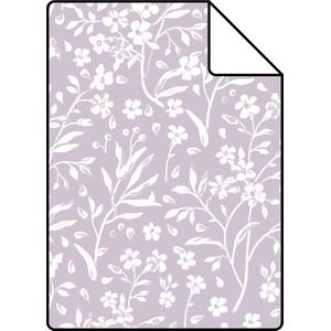 Proefstaal ESTAhome behang bloemetjes lila paars - 26,5 x 21 cm - 139883-S
