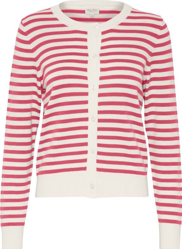 Part Two - Damesvest - Claret Red Stripe - Lange Mouwen - Regular Fit