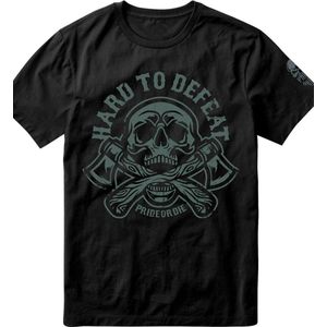 PRIDEorDie T-shirt HARD TO DEFEAT Katoen Zwart maat S