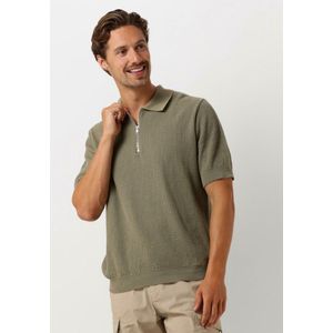 Forét Moment Half Zip Knit Polo's & T-shirts Heren - Polo shirt - Groen - Maat M