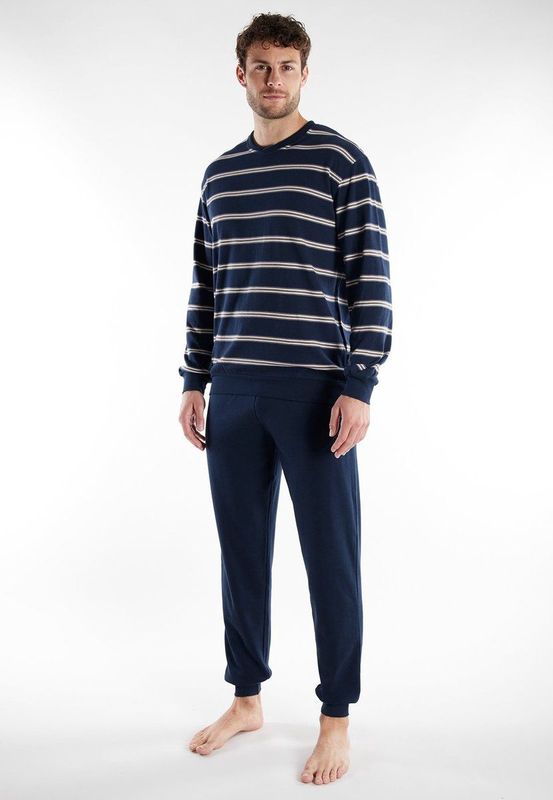 GÖTZBURG - Kos - Pyjama - Blauw/Donker/Strepen - 2-delig