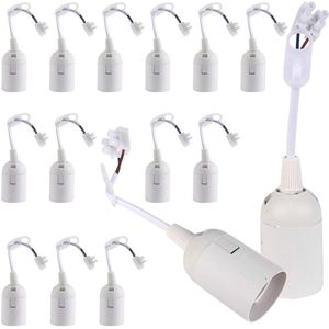 15 stuks lampfitting E27 met kabel 4 A 250 V voor woonkamer kroonluchter keuken slaapkamer bouwlamp (wit)
