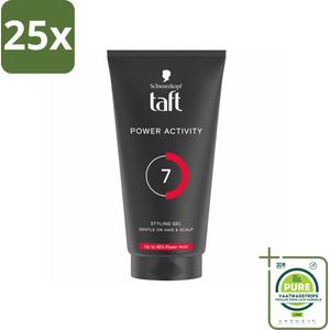 25 x Taft - Power Activity 7 - Styling Gel - Energieke styling - 150 ml - Grootverpakking - Haarstyling Gel - Taft Styling Gel - Sterke Hold - Sweatproof Gel - Sportieve Styling