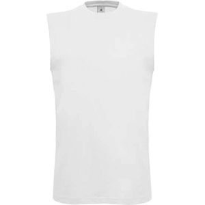 Tank Top Heren S B&C Ronde hals Mouwloos White 100% Katoen