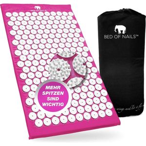 Bed Of Nails - Acupressuur Mat - Spijkermat - Shakti Mat - Roze - 74x42x2cm - Incl. Draagtas