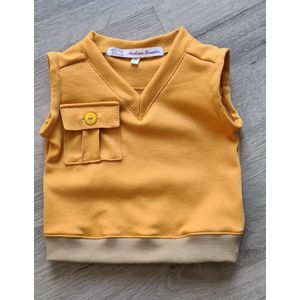 Spencer baby - pullover - gilet - jumper - pullover - vest - borstzak - jongens - oker - maat 80