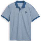 TOM TAILOR - Shirt - Blauw - Polokraag - Katoen - Kwartmouw