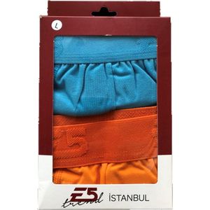 Heren Ondergoed - Boxershort - 2-pack - Maat L - Lichtblauw & Oranje