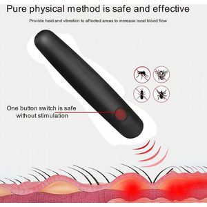 Elektronische Insectenbeetheler - Anti Muggen Behandelingspen - Warmte Therapie voor Muggenbeet en Insectenbeten - Zwart - Draagbaar en Herbruikbaar