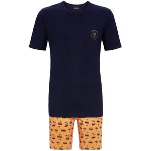 Nachtblauwe heren shortama palmbomen - Blauw - Maat - 56