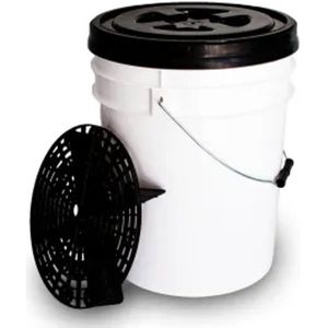 CRIJNS - White Detailing Bucket 20L + Grit Guard + Sealing Lid -20%