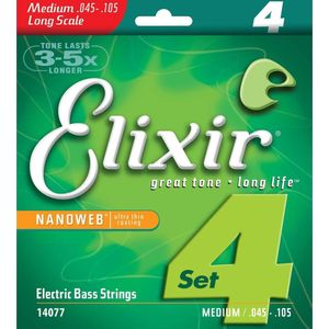 Elixir 14077 Nanoweb 4-String Medium Long Scale 45-105