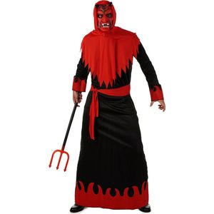 LUCIDA - Zwart met rood duivel kostuum voor heren - XL