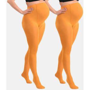 Mamsy - 2-Pack Opaque Zwangerschapspanty 60den - Geel- S