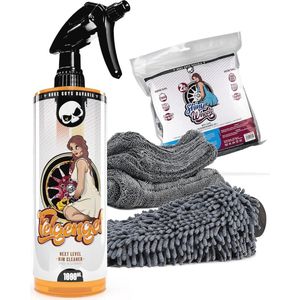 Autovelgen reinigingsset met velgenreiniger en microvezeldoeken - 1 liter en 40x40 cm