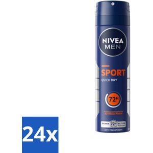 Nivea - Men - Sport - Anti-Transpirant - Deodorant Spray - 150 ml - Voordeelverpakking - 24 stuks
