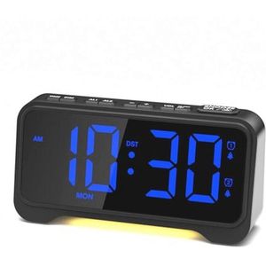 Digitale Kinderwekkerradio met licht en USB-oplaadpoort - geschikt voor diepe slapers