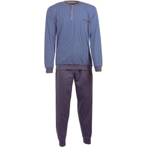 Paul Hopkins Heren Pyjama - Gestreept - Polo Sluiting - Blauw - Maat S