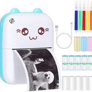 Equivera Mini-Printer - Pocket Printer - Mobiele Fotoprinter - Draagbaar & Draadloos - Leerhulp & Notites