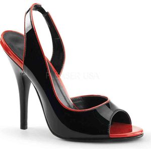 Pleaser - SEDUCE-117 Hoge hakken - US 5 - 35 Shoes - Zwart/Rood