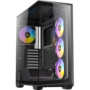Mid Tower Gehard Glas PC Gaming Case met ARGB Ventilatoren